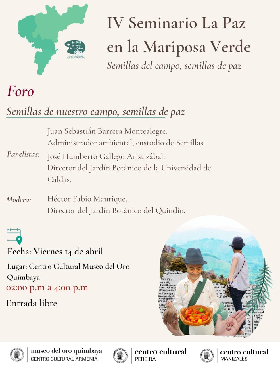 seminario la paz en la mariposa verde viernes 14 abril